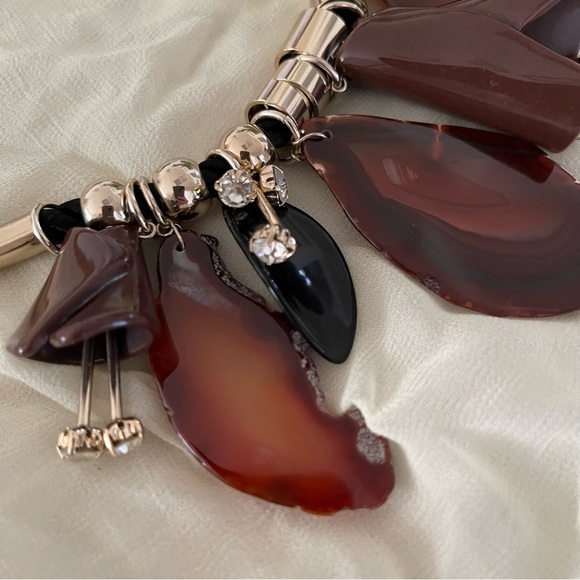 MaxMara Weekend Agate Stone Statement Necklace - Picture 7 of 13